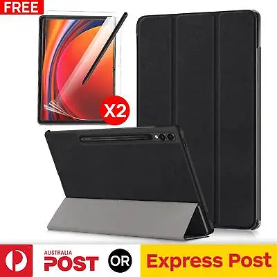 For Galaxy Tab S4 S8 S7 S9 FE Plus A7 A8 A9 S6 Smart Leather Stand Case Cover • $19.50
