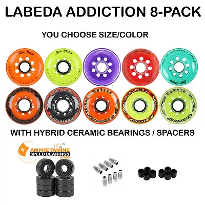 Labeda Addiction Roller Hockey Wheels Hybrid Ceramic Bearings Choose Size/Colo • $139.95