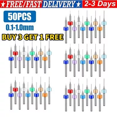 50PCS Carbide Micro Drill Bits Set 0.1-1.0mm PCB Driiling Bit For CNC Engraving~ • $11.99