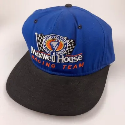 Retro Maxwell House Racing Team Hat Checkered Flag Sport Stetson AJD • $35.99
