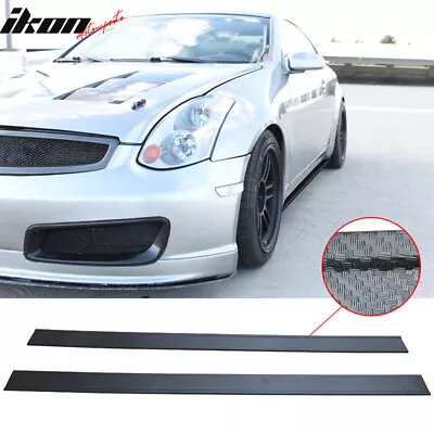 Fits 03-07 Infiniti G35 Carbon Fiber Texture Coupe Side Skirts Bottom Line Lip • $112.99