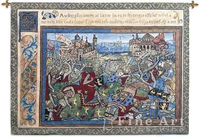 Epic Large Tapestry Wall Hanging Medieval Battle Picture Of Knights 69  X 52  • $275