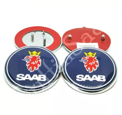 2 X Saab 95 9-5 Berlina Badge Set 1998-2005 Blue Front Bonnet Rear Boot Emblem • $37.21