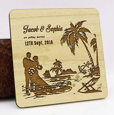 $81.39 • Buy 20 Custom Engraved Wooden Magnet Rustic Wedding Save The Date Wooden-Kpu