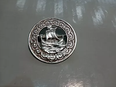 Silver Hallmarked Scottish Silver Broochwith Possibly Viking Boat Design. • $56.83