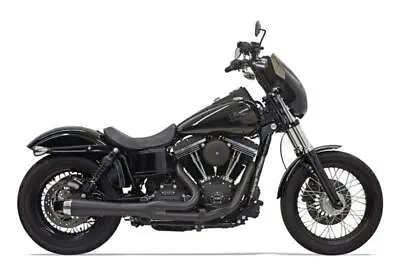 Bassani Black Short Upsweep  2 Into 1 Pipe Road Rage Exhaust 06-2017 Harley Dyna • $879.95