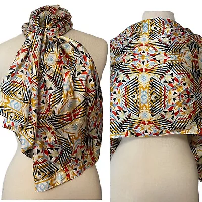 Women’s PolySilk Scarf Geometric Print Multifunctional 51” X 16” • $9.50