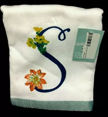 Monogram S Easter Floral Hand Bath Kitchen Wine Gift Towel Holiday Dishcloth • $7.99