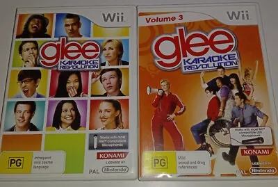 2 X GLEE GAMES   Glee Karaoke Revolution + PLUS GLEE KARAOKE REVOLUTION 3 VGCFP • $29.95