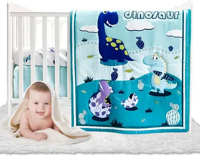 Mini Crib Bedding Sets Dinosaur Baby Boy Jungle Crib Bedding Set Sets For Boys N • $85.29