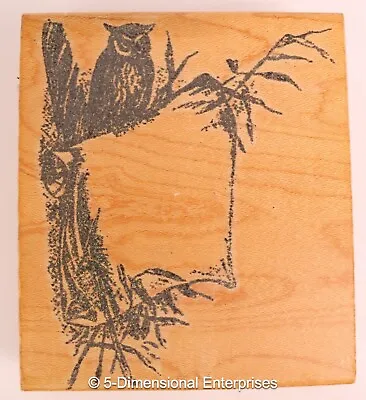 OWL IN TREE 3 1/2  X 4  Detailed Rubber Stamp / Rubber Memories • $3.99