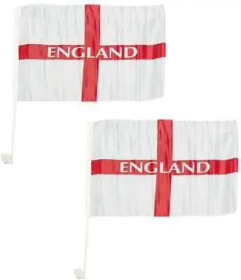 8 Pcs Car Window Flags England St George Cross 2024 Football Vehicles Decor • £8.03