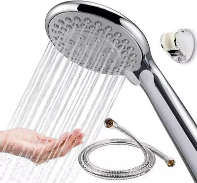 Chrome Shower Head And Hose Set Replacement For Grohe Mira Triton AqualisaNEW • £9.79