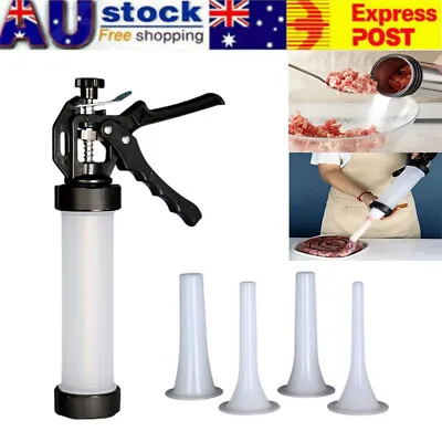 $33.91 • Buy Sausage Machine Meat Filler Stuffer Maker Funnel Hand Operated W/4 Nozzles