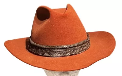 Vintage O’Farrell Cowboy Hat Durango Beaver Felt Rattlesnake Band Brown XL 7.5+ • $375