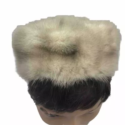 Vtg Fur Pillbox Cap Hat Rabbit Or Mink Light Brown Gray • $17.99