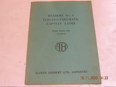 Alfred Herbert No0 Electro-Pneumatic C Lathe Spare Parts List Original Catalogue • £14