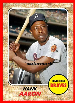 HANK AARON Custom Made Baseball Art Card Atlanta Braves MINT (version 1) • $2