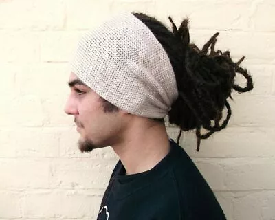 WHITE Nepalese Dreadlocks Headband Accessory Double Long Sock Dreadlock • $15