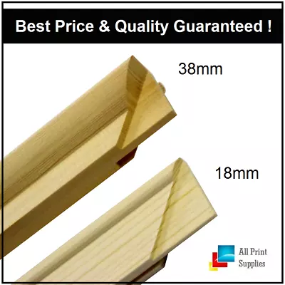 Canvas Stretcher Bars Canvas Frames Pine Wood 18mm & 38mm Thick-- Sold By Box✔ • £21.92