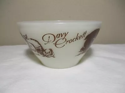 Vintage Anchor Hocking Fire King Davy Crockett  Cereal Brown White Bowl 4 3/4  • $17.50