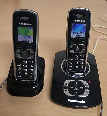 Used Panasonic Cordless Phone KX-TG8321 Desk Handheld NBN 2 Handset Working • $45