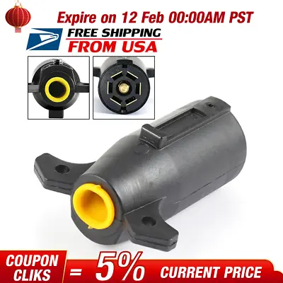 7 Way Round RV Style Trailer Light Plugs Connector Replacement Blade Pin Adapter • $6.49