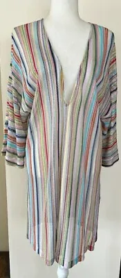 Missoni Striped Multicolor Lurex Dress Beach Coverup Size IT/44 US/8 • $320