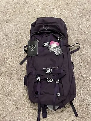 $200 • Buy New Osprey Fairview Trek 70￼ Women’s Hiking/ Travel Luggage Backpack Raincover