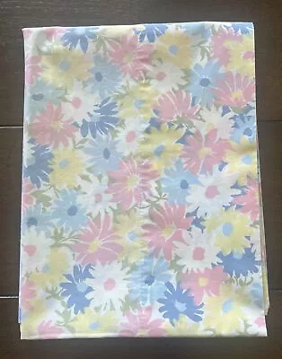 VTG Wamsutta Floral Standard Pillowcase Daisy Flowers Ultracale Pink Blue Yellow • $15.51