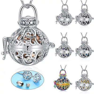 Vintage Hollow Urn For Ashes Memorial Pendant Urn Necklace Cremation Jewelry • $12.78