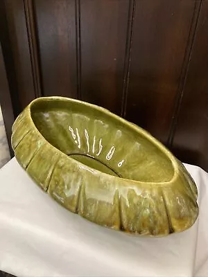 VTG USA Pottery MCM Green Drip Glazed Oblong Planter Pot #1002 • $29.50