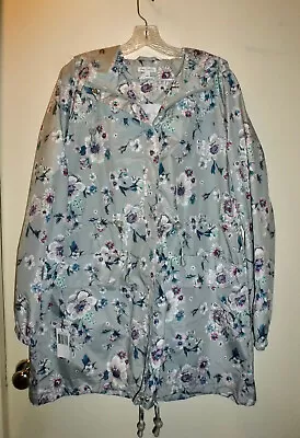 Vera Bradley Packable Rain Coat Floral Stripe - Size Large - NWT • $27.50