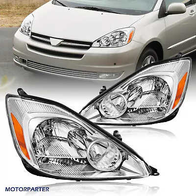 $149.96 • Buy Pair Headlights Headlamps For 2004-2005 Toyota Sienna Left+Right Halogen
