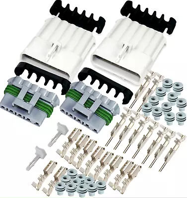 2-PACK Delphi Metri-Pack 280 Series 5 PIN Connector W/14-16 AWG Sealed Set • $18.99