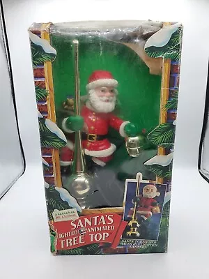 1994 Mr. Christmas Santa Claus Lighted Animated Tree Top Topper 14  Box Tested  • $39.24