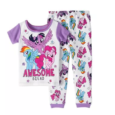 My Little Pony 2 PC Short Sleeve Tight Fit Cotton Pajama Set Girl Size 5T • $39.99