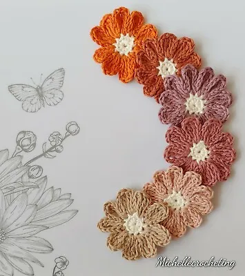 £7 • Buy Handmade  6 Daisies, Crochet 6 Daisies Applique, Scrapbooking, Craft 6 Flowers