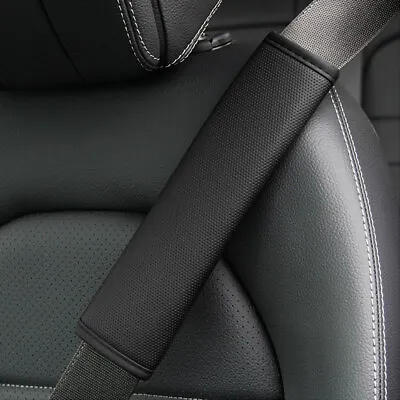 1Pc Black Leather Car Safety Belt Shoulder Cover Breathable Protector Mat Parts • $4.67