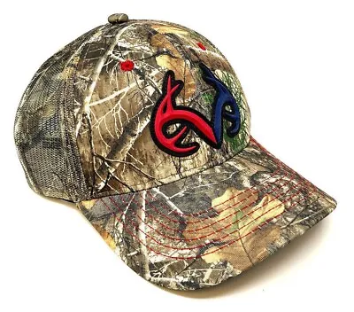 Realtree Red Blue Antler Logo Camo Mesh Trucker Snapback Hat Cap Hunting Outdoor • $11.95