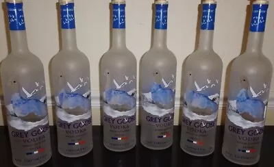 $10 • Buy Lot Of 3 Empty 1 Liter Grey Goose Vodka Bottles, With Caps