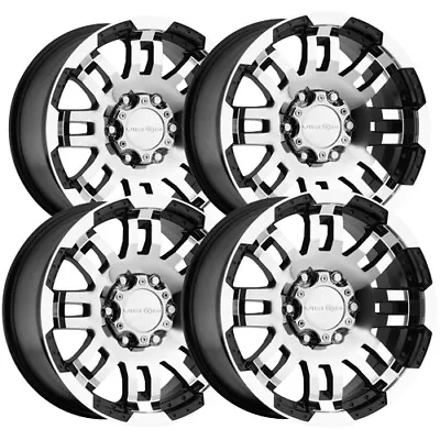 (Set-4) Vision 375 Warrior 17x8.5 6x5  +25mm Black/Machined Wheels Rims 17  Inch • $631.96