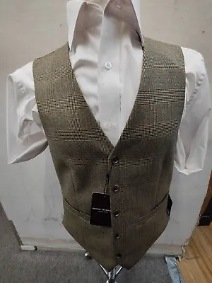 Brook Taverner Tennyson Check Pure Wool Waistcoat 38R • £22.50