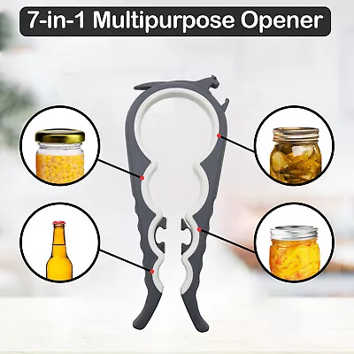 7 In 1 Bottle Jar Opener Can Lid Ring Multi-Purpose Arthritis Bottle Top Opener • £5.99