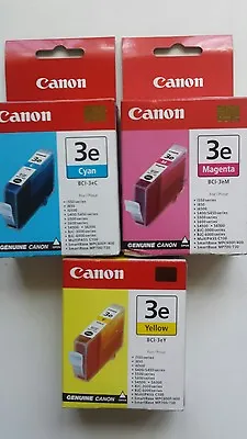 BCI-3E Genuine Canon BCI-3E Magenta Cyan Yellow Ink Cartridges - Original!! • £7
