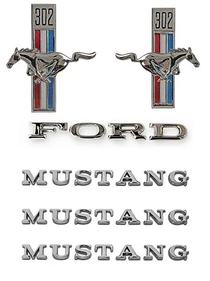 NEW! 1967 Ford Mustang 302 Running Horse Emblem Kit Fenders Hood Trunk 6 Pc Set • $99.95