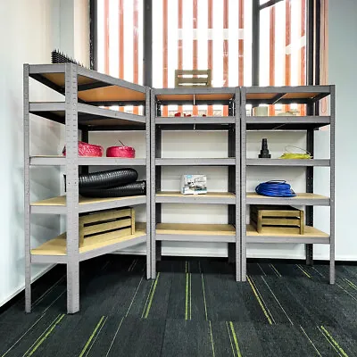 Corner Racking Garage Shelving Kit 5 Tier Heavy Duty Silver Garage Storage Racks • £89.95