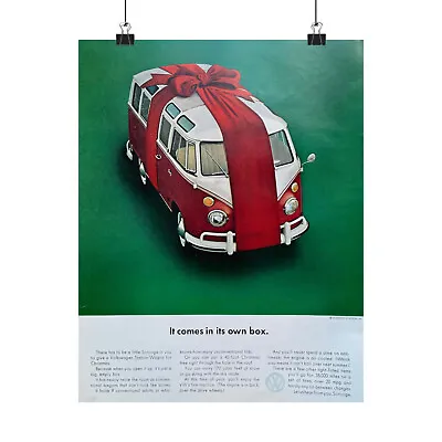 Volkswagen Bus Poster - VW Microbus Advertising Ad Print Mid Century Wall Art • $20