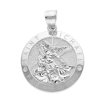 925 Sterling Silver Archangel Saint Michael Medallion Pendant • $59.50