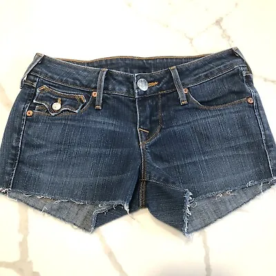 True Religion Womens Size 25  Cut Off Low Rise Carrie Jean Shorts • $28